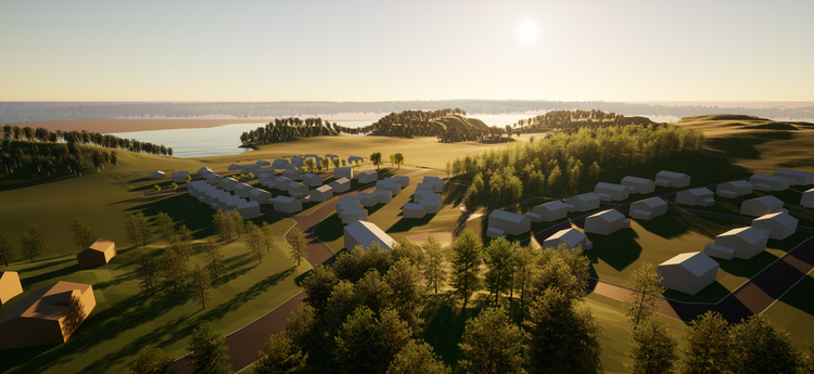 Illustrationsbild över bostadsområdet Grebo Norrby.