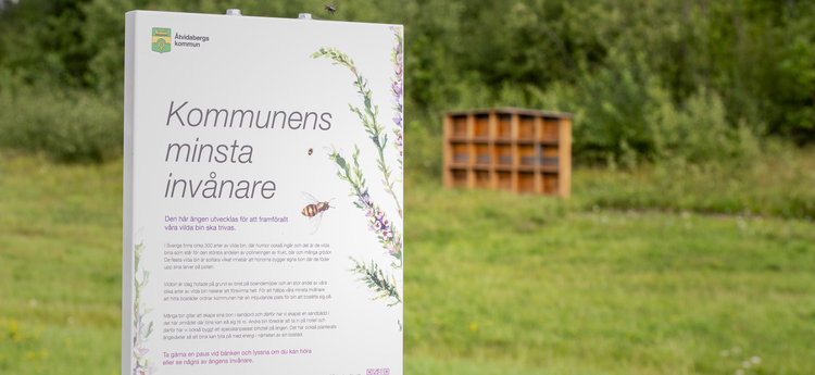 Skylt med rubriken kommunens minsta invånare.