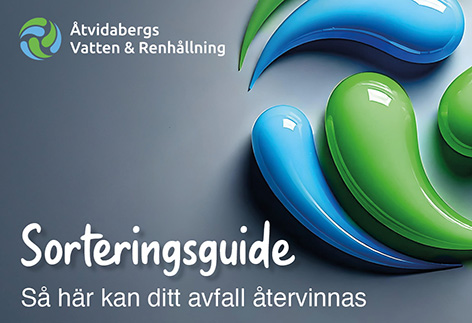 Texten Sorteringsguide - Så här kan ditt avfall sorteras. 