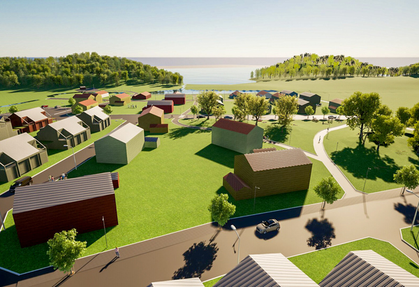 Illustrationsbild över bostadsområdet Grebo Norrby.