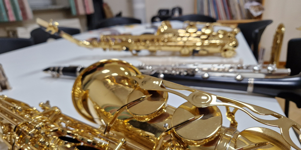 Olika blåsinstrument.