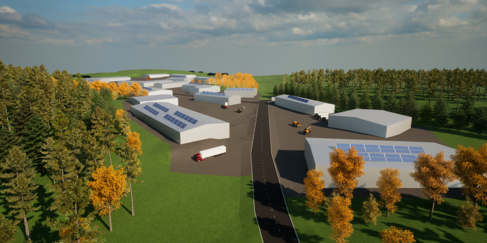 Visionsbild över Sockertoppens industriområde.